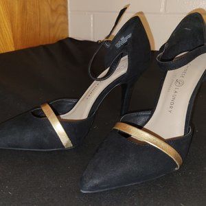 GOLD/BLACK EVENING HEELS